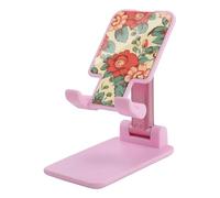 HETVBNS Retro Flower Phone Stand for Desk - Adjustable & Foldable Tablet Stand Portable Cell Phone Stand Holder Compatible with 4-13" Smartphones, Tablets