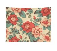 HETVBNS Retro Flower Tapestry Wall Hanging - 30"x40" Aesthetic Tapestries Soft Polyester Wall Art Decor Large Tapestry for Bedroom Living Room Dorm Backdrop, Hanging Kit Included