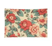 HETVBNS Retro Flower Tapestry Wall Hanging - 40"x60" Aesthetic Tapestries Soft Polyester Wall Art Decor Large Tapestry for Bedroom Living Room Dorm Backdrop, Hanging Kit Included