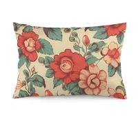 HETVBNS Retro Flower Throw Pillow Cover, Soft Rectangular Pillow Case with Zipper, Decorative Cushion Case for Bed, Sofa, Car, 12 "x20