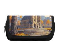 HETVBNS Retro Tourism Pencil Case Extra Large, Double Layer Pencil Pouch with Zipper, Portable Cosmetic Bags for Travel, Office Stationery Organizer for Women Men