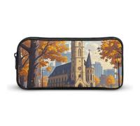 HETVBNS Retro Tourism Pencil Case Large Capacity Zipper Pouch, Durable Pencil Box Organizer, Portable Small Cosmetic Bag for Office, Travel