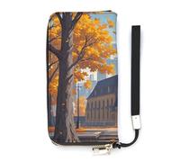 HETVBNS Retro Tourism Wallet, Elegant Wristlet Wallet with Multi-Card Slots, PU Leather Long Purse for Women, Men