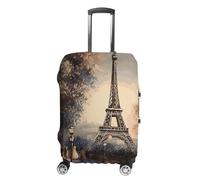 HETVBNS Romantic Paris Eiffel Tower Luggage Cover, Elastic Luggage Protector Fits 19-32in Suitcases, Washable & Anti-Scratch Suitcase Cover for Men Women, style, M, Classic