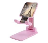 HETVBNS Romantic Paris Eiffel Tower Phone Stand for Desk - Adjustable & Foldable Tablet Stand Portable Cell Phone Stand Holder Compatible with 4-13" Smartphones, Tablets