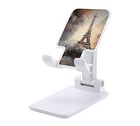 HETVBNS Romantic Paris Eiffel Tower Phone Stand for Desk - Adjustable & Foldable Tablet Stand Portable Cell Phone Stand Holder Compatible with 4-13" Smartphones, Tablets