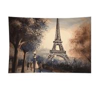 HETVBNS Romantic Paris Eiffel Tower Tapestry Wall Hanging - 40"x60" Aesthetic Tapestries Soft Polyester Wall Art Decor Large Tapestry for Bedroom Living Room Dorm Backdrop, Hanging Kit Included