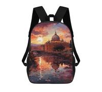 HETVBNS Rome Sunset Backpack for Women Men, Durable 600D Polyester Bookbag with Large Capacity, Lightweight 17 Inch Laptop Backpack Minimalism Casual Daypack for Work, Travel
