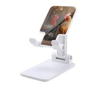 HETVBNS Rooster and Chicken Phone Stand for Desk - Adjustable & Foldable Tablet Stand Portable Cell Phone Stand Holder Compatible with 4-13" Smartphones, Tablets