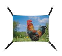 HETVBNS Rooster Pet Hammock for Cats & Dogs, Soft Breathable Canvas Hanging Hammock with Adjustable Straps, Comfortable & Durable Hanging Bed for Small to Medium Pets