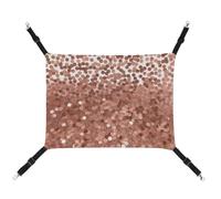 HETVBNS Rose Gold Glitter Pet Hammock for Cats & Dogs, Soft Breathable Canvas Hanging Hammock with Adjustable Straps, Comfortable & Durable Hanging Bed for Small to Medium Pets