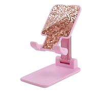 HETVBNS Rose Gold Glitter Phone Stand for Desk - Adjustable & Foldable Tablet Stand Portable Cell Phone Stand Holder Compatible with 4-13" Smartphones, Tablets