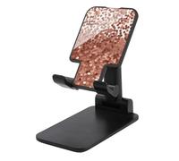 HETVBNS Rose Gold Glitter Phone Stand for Desk - Adjustable & Foldable Tablet Stand Portable Cell Phone Stand Holder Compatible with 4-13" Smartphones, Tablets