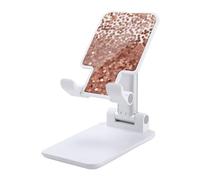 HETVBNS Rose Gold Glitter Phone Stand for Desk - Adjustable & Foldable Tablet Stand Portable Cell Phone Stand Holder Compatible with 4-13" Smartphones, Tablets