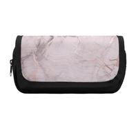 HETVBNS Rose Marble Pencil Case Extra Large, Double Layer Pencil Pouch with Zipper, Portable Cosmetic Bags for Travel, Office Stationery Organizer for Women Men