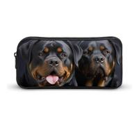 HETVBNS Rottweiler Wallpaper Pencil Case Large Capacity, Durable Pencil Pouch Portable Small Cosmetic Bag with Metal Zipper, Simple Makeup Pouch Aesthetic Toiletry Bag for Travel Office