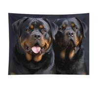 HETVBNS Rottweiler Wallpaper Tapestry Wall Hanging - 60"x80" Aesthetic Tapestries Soft Polyester Wall Art Decor Large Tapestry for Bedroom Living Room Dorm Backdrop, Hanging Kit Included