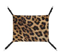 HETVBNS Rough Leopard Print Pet Hammock for Cats & Dogs, Soft Breathable Canvas Hanging Hammock with Adjustable Straps, Comfortable & Durable Hanging Bed for Small to Medium Pets