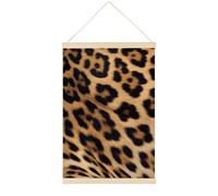 HETVBNS Rough Leopard Print Wall Art, 15.7 X 23.6 Inch Reusable Magnetic Poster Hanger - Canvas Poster Included, Complete Hanging Kit for Posters, Art, Maps