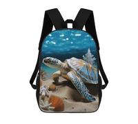HETVBNS Sea Conch Shell Starfish Turtle Backpack for Women Men, Durable 600D Polyester Bookbag with Large Capacity, Lightweight 17 Inch Laptop Backpack Minimalism Casual Daypack for Work, Travel