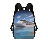 HETVBNS Seaside Cruise Ship Backpack for Women Men, Durable 600D Polyester Bookbag with Large Capacity, Lightweight 17 Inch Laptop Backpack Minimalism Casual Daypack for Work, Travel