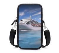 HETVBNS Seaside Cruise Ship Cell Phone Bag with Detachable Strap, Aesthetic Mini Sling Bag Small Crossbody Bag for Phone