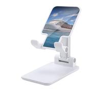 HETVBNS Seaside Cruise Ship Phone Stand for Desk - Adjustable & Foldable Tablet Stand Portable Cell Phone Stand Holder Compatible with 4-13" Smartphones, Tablets