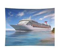 HETVBNS Seaside Cruise Ship Tapestry Wall Hanging - 60"x80" Aesthetic Tapestries Soft Polyester Wall Art Decor Large Tapestry for Bedroom Living Room Dorm Backdrop, Hanging Kit Included