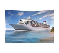 HETVBNS Seaside Cruise Ship Tapestry Wall Hanging - 60"x90" Aesthetic Tapestries Soft Polyester Wall Art Decor Large Tapestry for Bedroom Living Room Dorm Backdrop, Hanging Kit Included