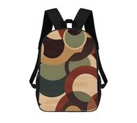 HETVBNS Shapes And Circles Backpack for Women Men, Durable 600D Polyester Bookbag with Large Capacity, Lightweight 17 Inch Laptop Backpack Minimalism Casual Daypack for Work, Travel