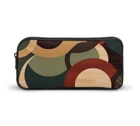 HETVBNS Shapes And Circles Pencil Case Large Capacity, Durable Pencil Pouch Portable Small Cosmetic Bag with Metal Zipper, Simple Makeup Pouch Aesthetic Toiletry Bag for Travel Office