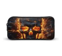 HETVBNS Shattering of Skull Pencil Case Large Capacity, Durable Pencil Pouch Portable Small Cosmetic Bag with Metal Zipper, Simple Makeup Pouch Aesthetic Toiletry Bag for Travel Office