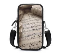 HETVBNS Sheet Music Cell Phone Bag with Detachable Strap, Aesthetic Mini Sling Bag Small Crossbody Bag for Phone