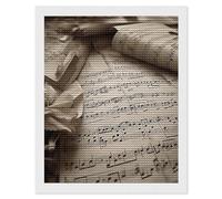 HETVBNS Sheet Music Diamond Painting Kits for Adults, Full Round Drill DIY Diamond Art for Beginners, 5D Gem Art and Crafts for Home Wall Decor 16"x20"