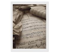 HETVBNS Sheet Music Diamond Painting Kits for Adults, Full Round Drill DIY Diamond Art for Beginners, 5D Gem Art and Crafts for Home Wall Decor 12"x16"
