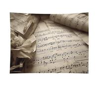 HETVBNS Sheet Music Tapestry Wall Hanging - 30"x40" Aesthetic Tapestries Soft Polyester Wall Art Decor Large Tapestry for Bedroom Living Room Dorm Backdrop, Hanging Kit Included