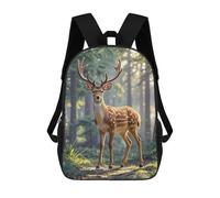 HETVBNS Sika Deer Backpack for Women Men, Durable 600D Polyester Bookbag with Large Capacity, Lightweight 17 Inch Laptop Backpack Minimalism Casual Daypack for Work, Travel