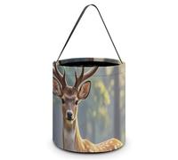 HETVBNS Sika Deer Candy Bag Halloween Trick Or Treat Bucket 7.9x8.3in, Reusable Gift Bags for Party Holiday Wedding