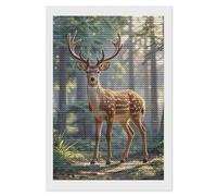 HETVBNS Sika Deer Diamond Painting Kits for Adults, Full Round Drill DIY Diamond Art for Beginners, 5D Gem Art and Crafts for Home Wall Decor 8"x12"