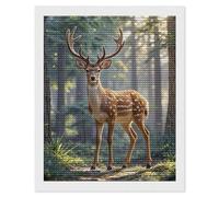 HETVBNS Sika Deer Diamond Painting Kits for Adults, Full Round Drill DIY Diamond Art for Beginners, 5D Gem Art and Crafts for Home Wall Decor 16"x20"