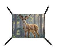 HETVBNS Sika Deer Pet Hammock for Cats & Dogs, Soft Breathable Canvas Hanging Hammock with Adjustable Straps, Comfortable & Durable Hanging Bed for Small to Medium Pets