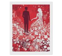 HETVBNS Silhouette of Love Diamond Painting Kits for Adults, Full Round Drill DIY Diamond Art for Beginners, 5D Gem Art and Crafts for Home Wall Decor 16"x20"