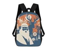 HETVBNS Silhouette Santa Claus Backpack for Women Men, Durable 600D Polyester Bookbag with Large Capacity, Lightweight 17 Inch Laptop Backpack Minimalism Casual Daypack for Work, Travel