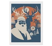 HETVBNS Silhouette Santa Claus Diamond Painting Kits for Adults, Full Round Drill DIY Diamond Art for Beginners, 5D Gem Art and Crafts for Home Wall Decor 12"x16"