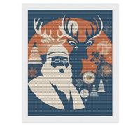 HETVBNS Silhouette Santa Claus Diamond Painting Kits for Adults, Full Round Drill DIY Diamond Art for Beginners, 5D Gem Art and Crafts for Home Wall Decor 16"x20"