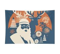 HETVBNS Silhouette Santa Claus Tapestry Wall Hanging - 40"x60" Aesthetic Tapestries Soft Polyester Wall Art Decor Large Tapestry for Bedroom Living Room Dorm Backdrop, Hanging Kit Included
