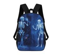 HETVBNS Skeleton on Display Backpack for Women Men, Durable 600D Polyester Bookbag with Large Capacity, Lightweight 17 Inch Laptop Backpack Minimalism Casual Daypack for Work, Travel