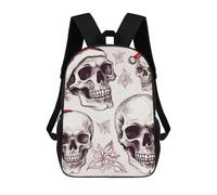 HETVBNS Sketchy Skulls Backpack for Women Men, Durable 600D Polyester Bookbag with Large Capacity, Lightweight 17 Inch Laptop Backpack Minimalism Casual Daypack for Work, Travel