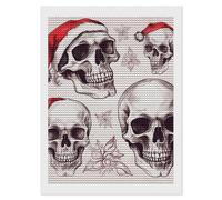 HETVBNS Sketchy Skulls Diamond Painting Kits for Adults, Full Round Drill DIY Diamond Art for Beginners, 5D Gem Art and Crafts for Home Wall Decor 12"x16"