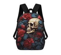 HETVBNS Skull Image Poster Backpack for Women Men, Durable 600D Polyester Bookbag with Large Capacity, Lightweight 17 Inch Laptop Backpack Minimalism Casual Daypack for Work, Travel